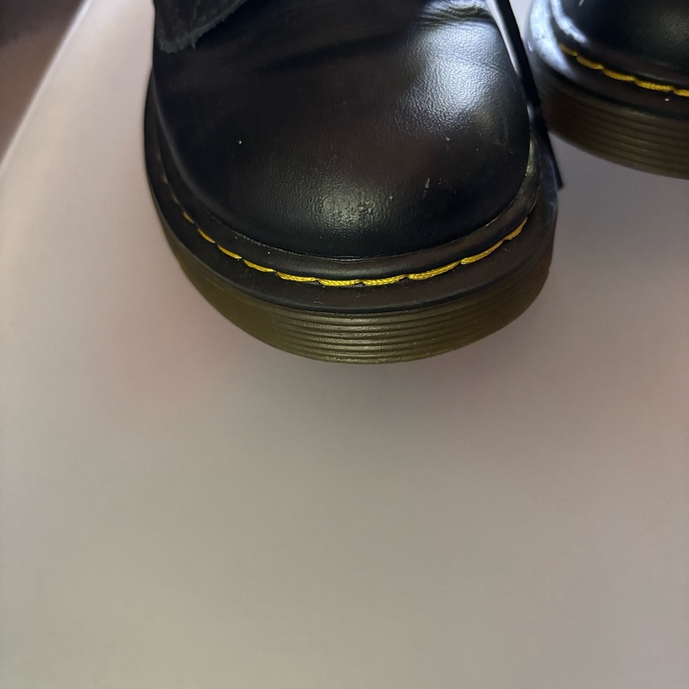 Black Leather Lace-Up Boots - Picture 6 of 11